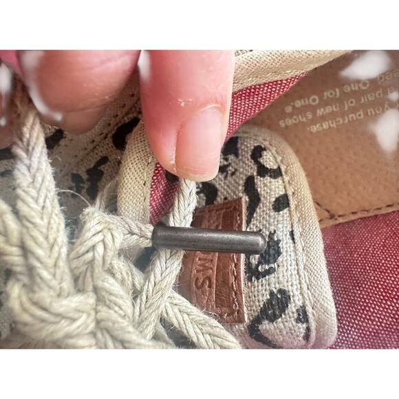 TOMS Shoes Cordones Leopard Animal Print Womens Size 8 Lace Up Espadrilles Beige - Picture 4 of 10